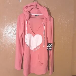 Joe Boxer Pink Peach Pullover Hoodie Size Large